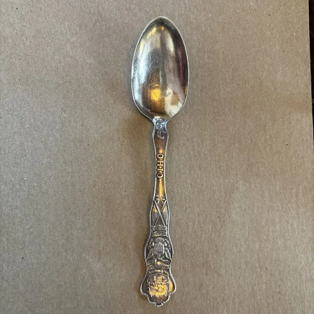 Wallace AI Collectable Spoon Souvenir National Union Ohio State 1915 Eagle Crest
